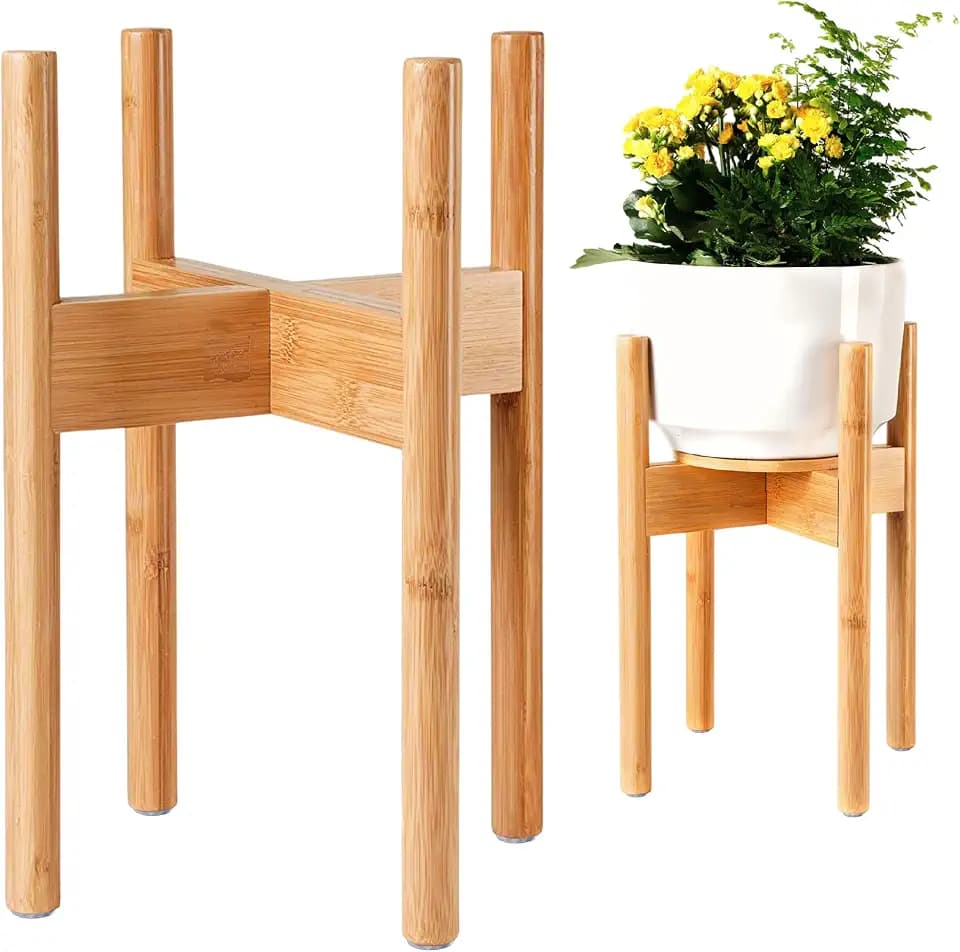 ZPirates Plant Stand for Indoor - Adjustable, Bamboo