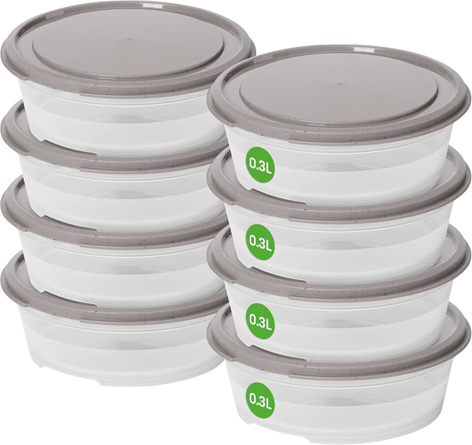 SmartStore Auslaufsicherer Vorratsbehälter 0,3L - 8er-Set | Spülmaschinenfest, Kühlschrank, Mikrowellengeeignet | Lunchbox-Essenszubereitung | Luftdicht, lebensmittelecht, BPA-frei | L12xW12xH4,5cm