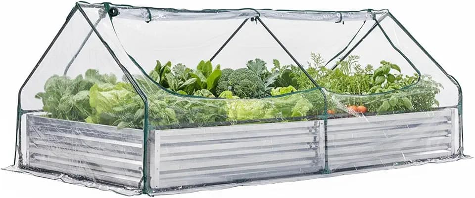 FansaFurn Portable Greenhouse, 8x4x3 ft, with 2 Roll-Up Doors & Water-Resistant UV-Resistant Cover – for Herbs, Vegetables, and Flowers