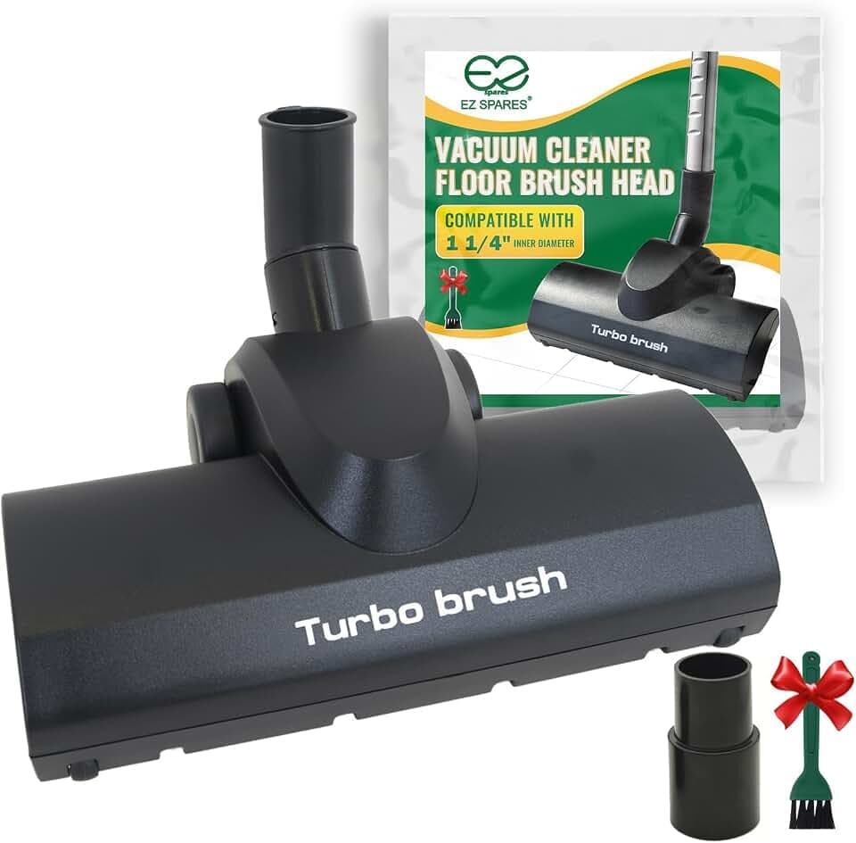 EZ SPARES Universal Staubsauger-Turbo-Bürstenkopf 32 mm Turbo-Bürste mit längerem Scheibenwischer, Hartholzfußboden, großes Rad, passend für die meisten Staubsauger-Marken