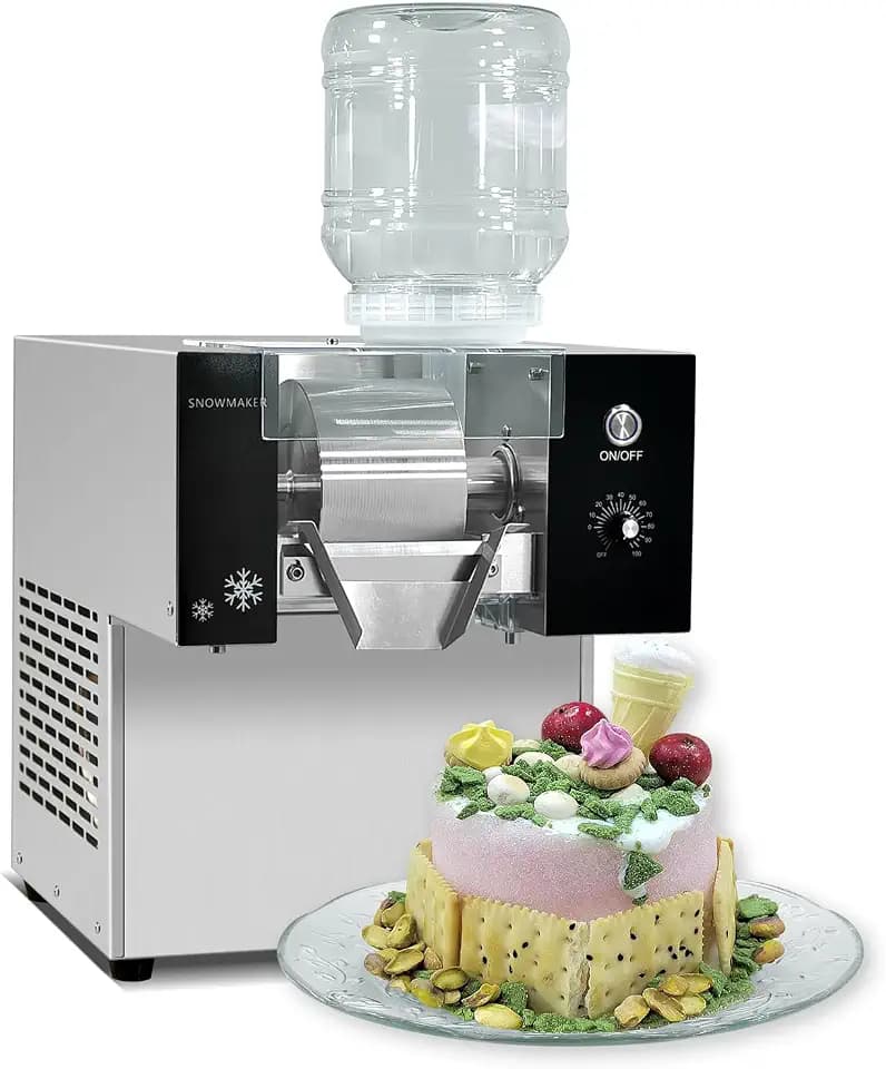 Kolice Commercial Automatic Electric Snowflake Ice Machine, Ice Shaving Machine, Snow Cone Maker 374lbs/day, Air Cooling, for Food Truck, Restaurant, Milktea Shops, Household, etc