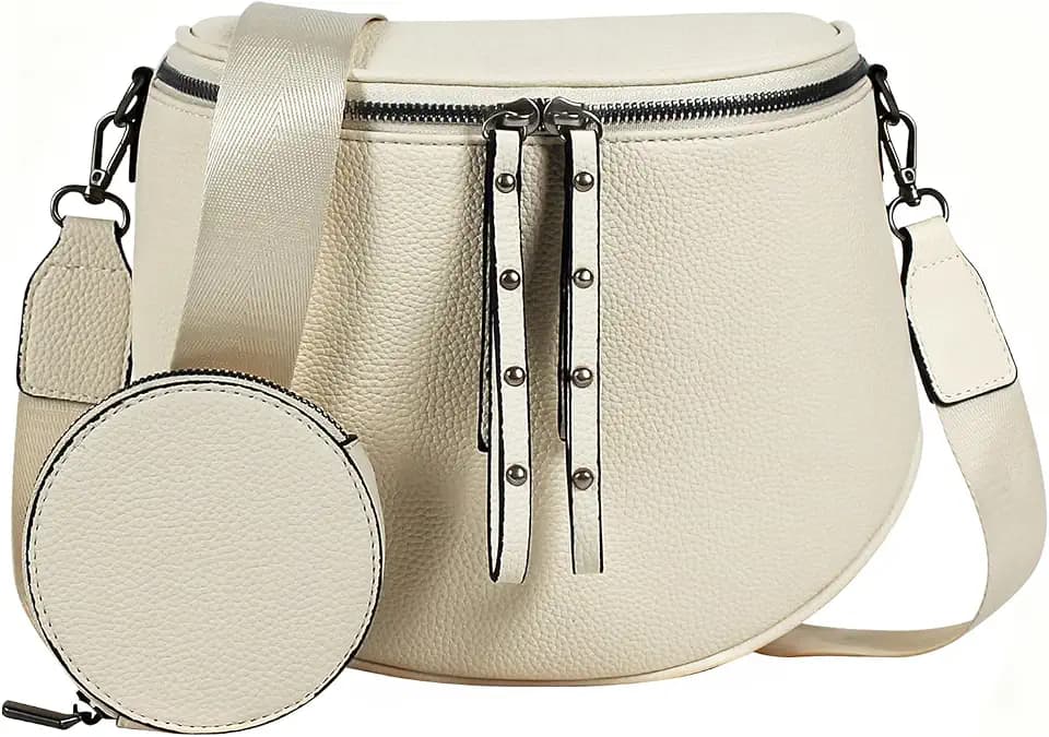 Crossbody Bags for Women, Large Vegan Leather Trendy Bum Bag