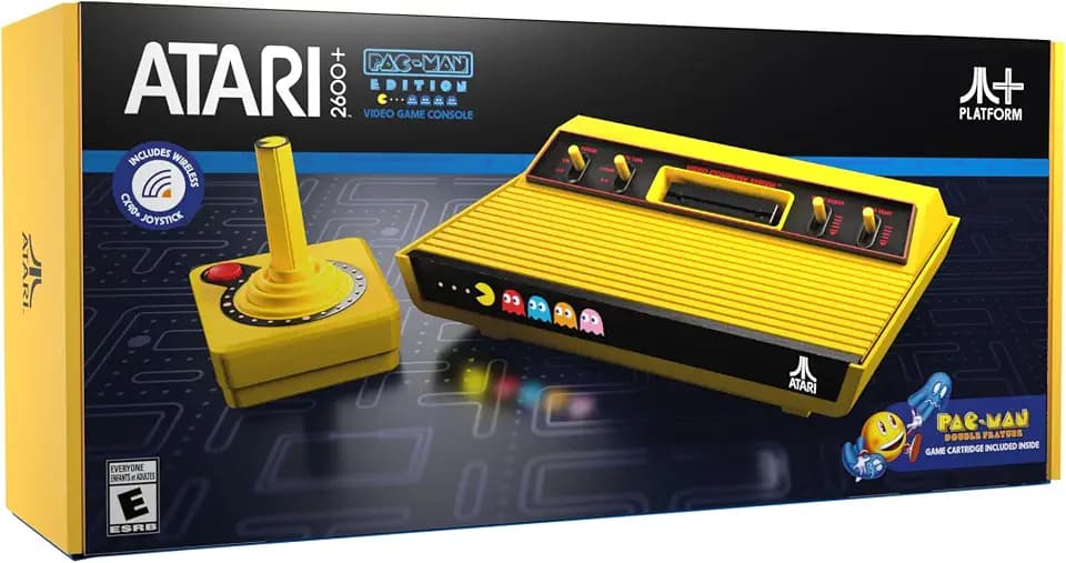 Atari 2600+ PAC-MAN Edition Console, Game & Wireless Joystick