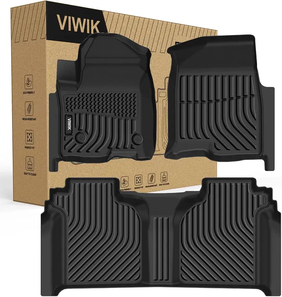 VIWIK TPE Floor Mats for Chevy Silverado/GMC Sierra 1500 2019-2026 Crew Cab