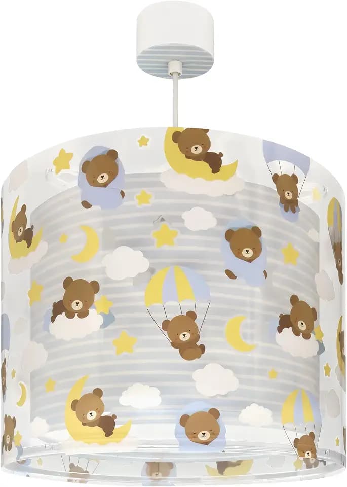 Dalber kinderlampe Pendelleuchte Hängelampe Baby Teddy Blaue Bären Tiere, 41572T, E27, Blau