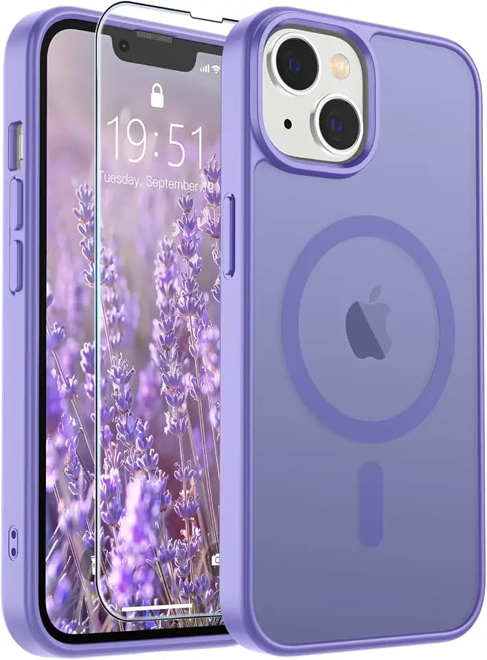 SUPFINE Magnetic for iPhone 13 Case/iPhone 14 Case Purple