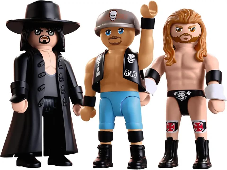 Playmobil | WWE | Attitude Era Multipack | Figure Set with Undertaker, “Stone Cold” Steve Austin & Triple H | for Fans Aged 5+ | 71957