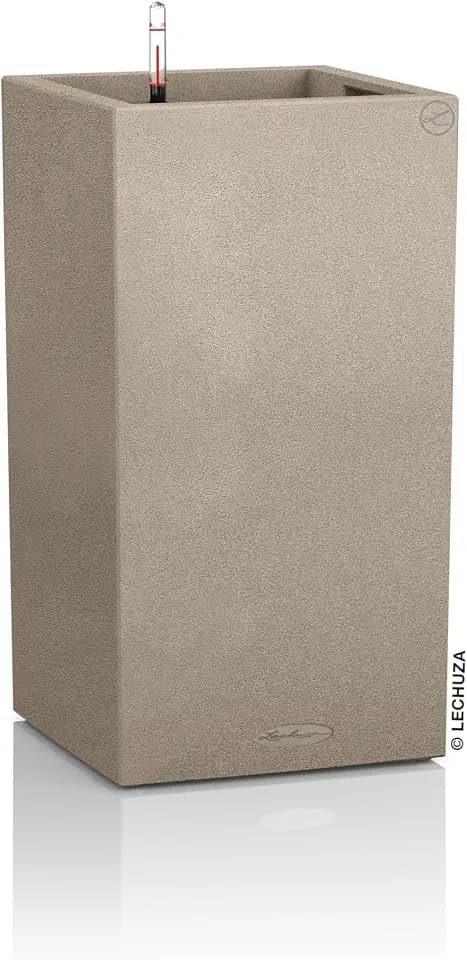 Lechuza-Gefäß mit Bewässerungssystem Canto Stone 30 high sandbeige