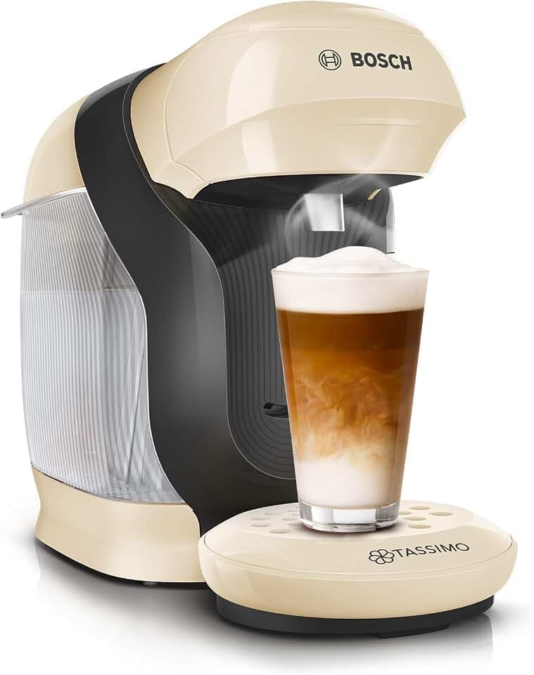 Tassimo Style Kapselmaschine TAS1107 Kaffeemaschine by Bosch, über 70 Getränke, vollautomatisch, geeignet für alle Tassen, platzsparend, 1400 W, creme