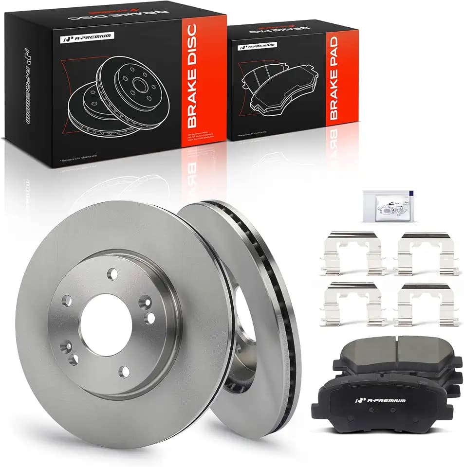 A-Premium 11.02 inch (280mm) Front Vented Brake Rotors and Ceramic Pads Kit
