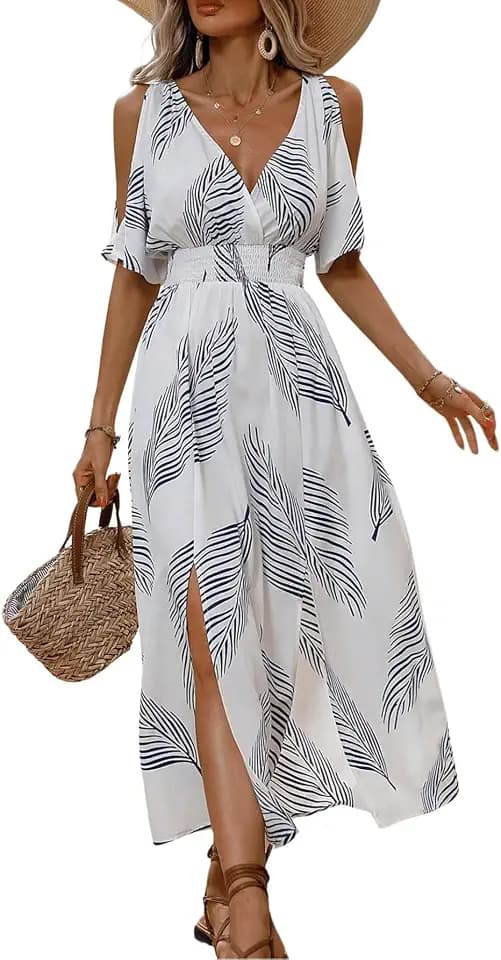 Verdusa Women's Summer Tropical Maxi Dress Hawaiian Vacation Beach Dresses