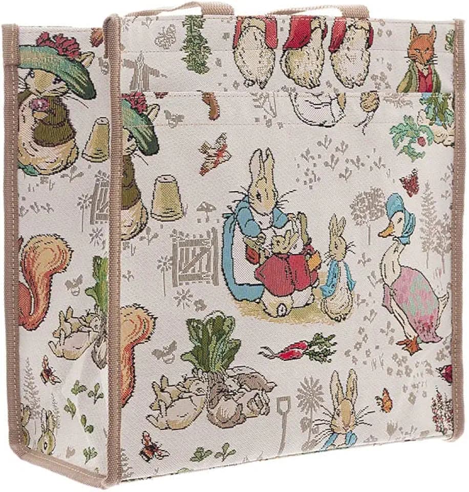 Signare Tapestry Shoulder Bag Shopping Tote for Women in Peter Rabbit Design (SHOP-BP-PETER)