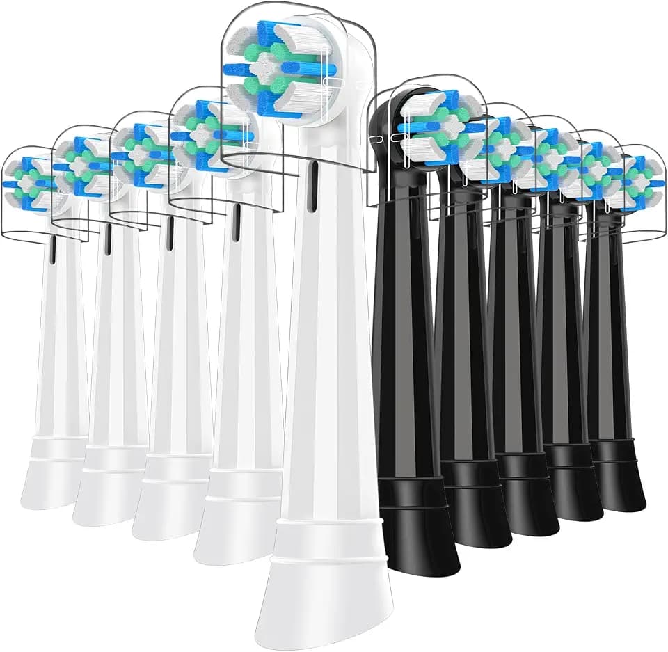 10PCS iO Replacement Heads Compatible with Oral b iO 2/3/4/5/6/7/8/9/10 Series Electric Toothbrush,Toothbrush Heads with Medium-Hard Bristles for Plaque Removal & Teeth Care