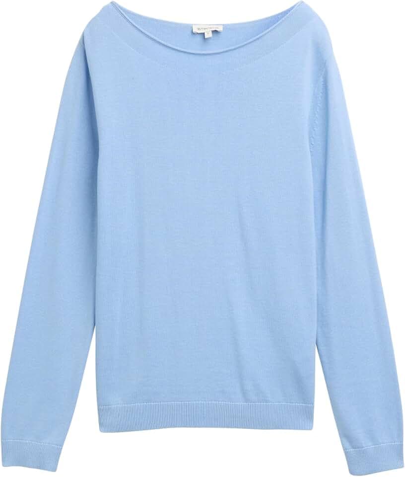 Tom Tailor Damen Strickpullover mit U-Boot-Ausschnitt
