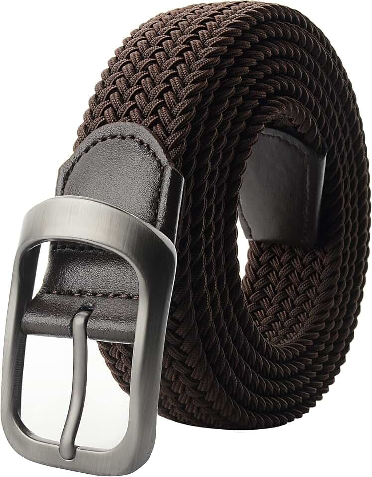 Gürtel Herren Übergröße 110-180cm Männer Arbeits Elastischer Stretchgürtel Stoffgürtel Schwarz