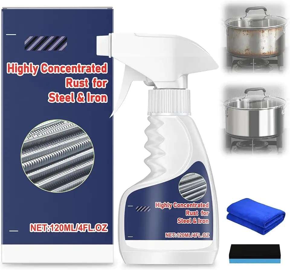 Rust Remover Spray for Metal, Heavy Duty Cleaner, Fast Acting, for Stainless Steel and Automotive Parts, 1 Pack (1)