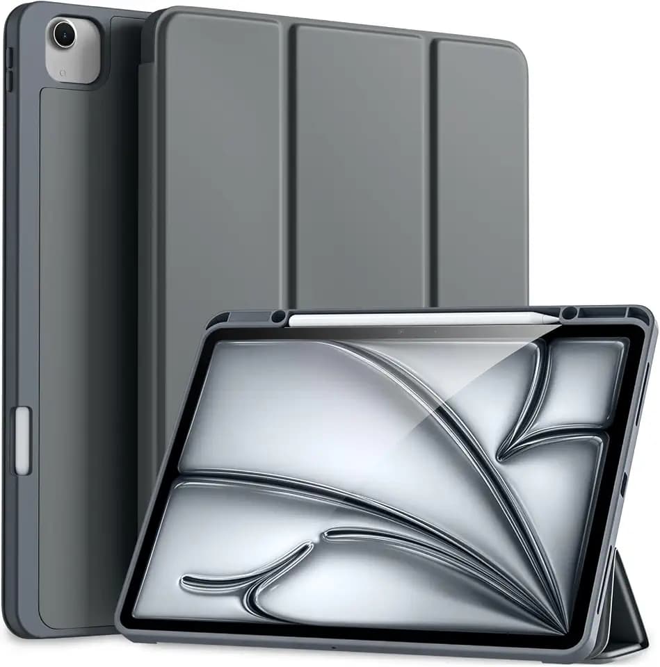 Akkerds for iPad Air 13 Inch Case M4/M3/M2 with Pencil Holder, Darkgrey