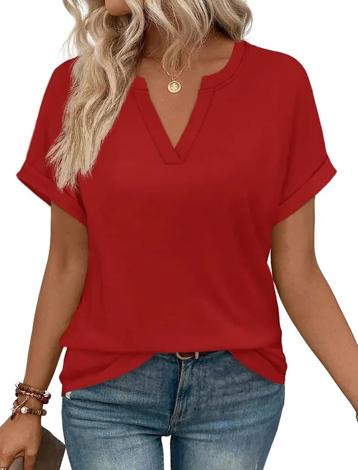 WIHOLL Womens Blouses Spring Tops Short Sleeve Shirts Dressy Casual Summer Vacation Fashion Clothing 2026