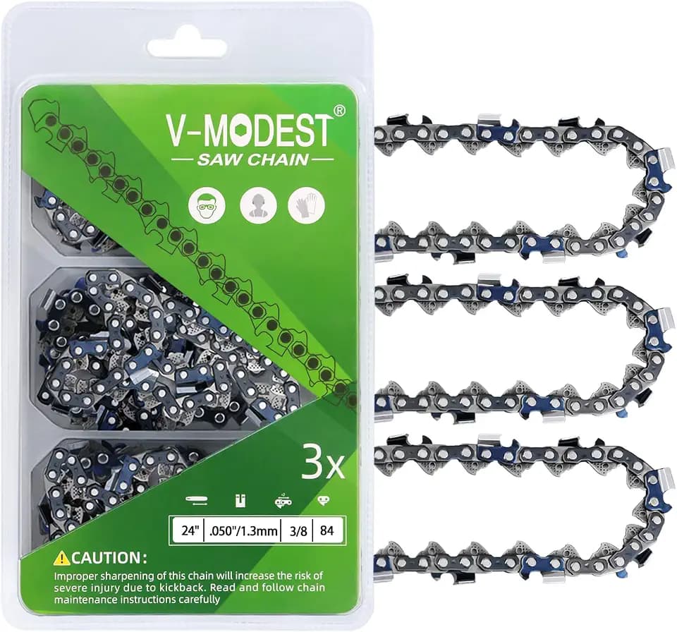 3 Pack 24 inch Chainsaw Chain 84 Drive Links 3/8" Pitch .050" Gauge