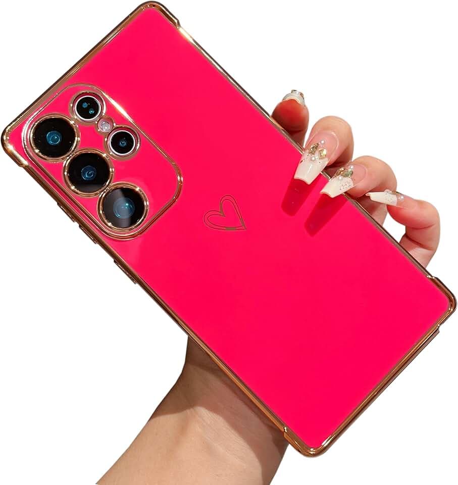 ZTOFERA Herz Handyhülle für Samsung Galaxy S25 Ultra 5G (6.9"), Rosenrot