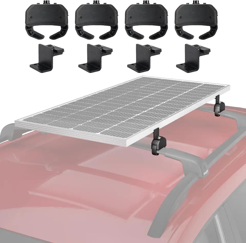 BougeRV Solar Panel Crab Mounting Kit for Cars with Cross Bars No Drilling