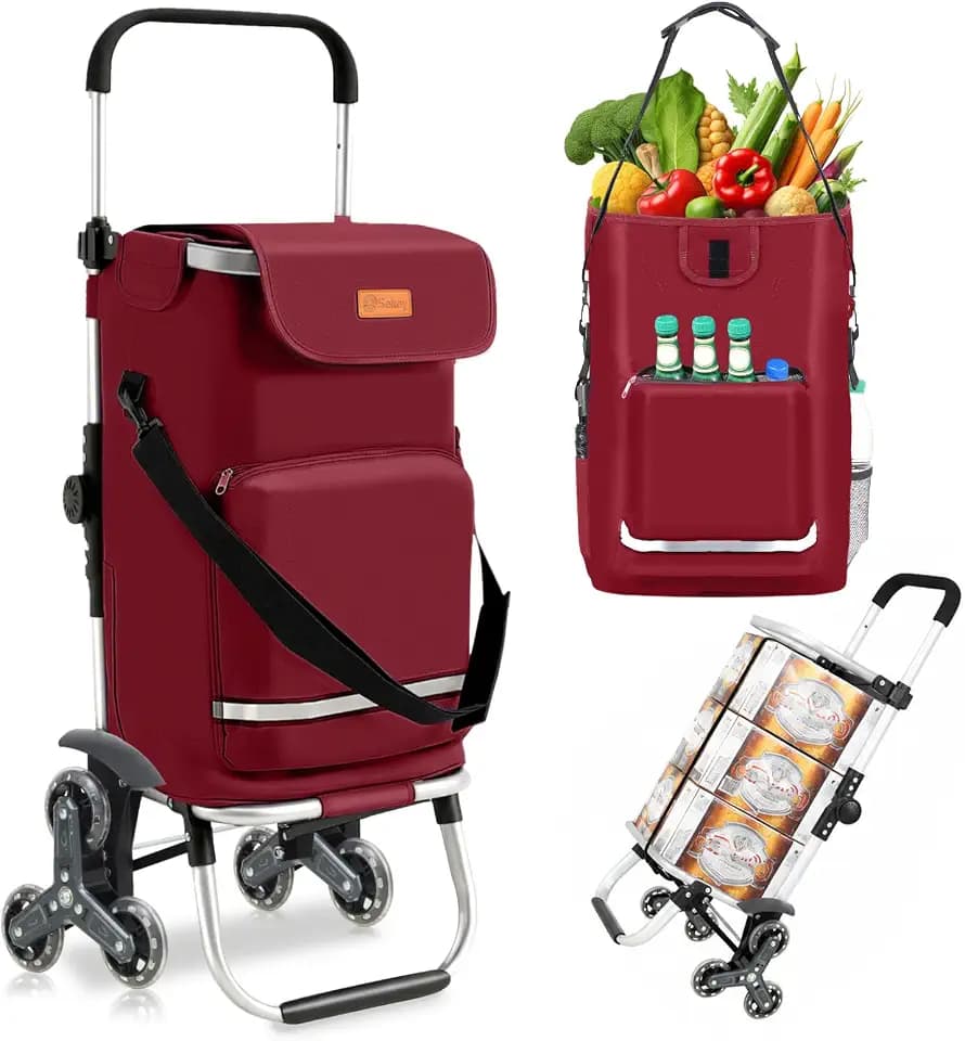 Sekey XXL Einkaufstrolley für Camping, Treppensteiger mit 3 Rädern,
