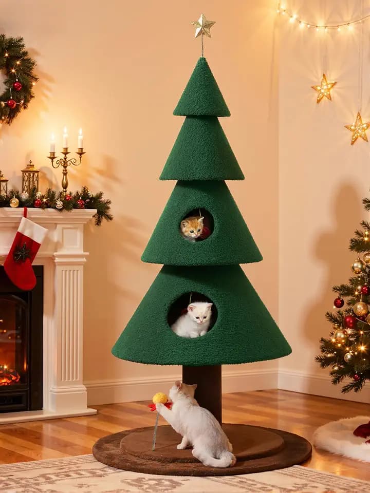 YITAHOME 60 in Christmas Cat Tree for Indoor Cats 08