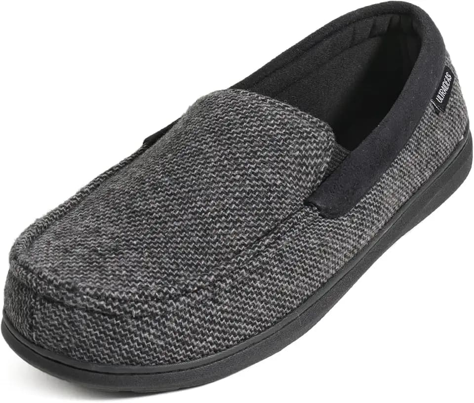 ULTRAIDEAS Men's Breathable Moc Slippers Memory Foam