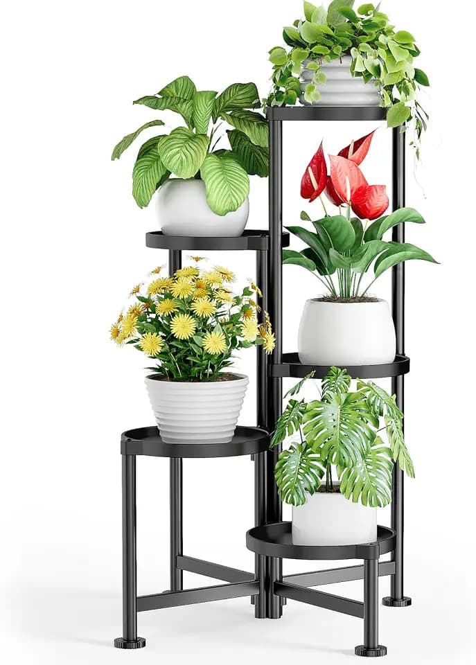 Kitsure Plant Stand Indoor & Outdoor - 5-Tier Plant Shelf with Deep Trays