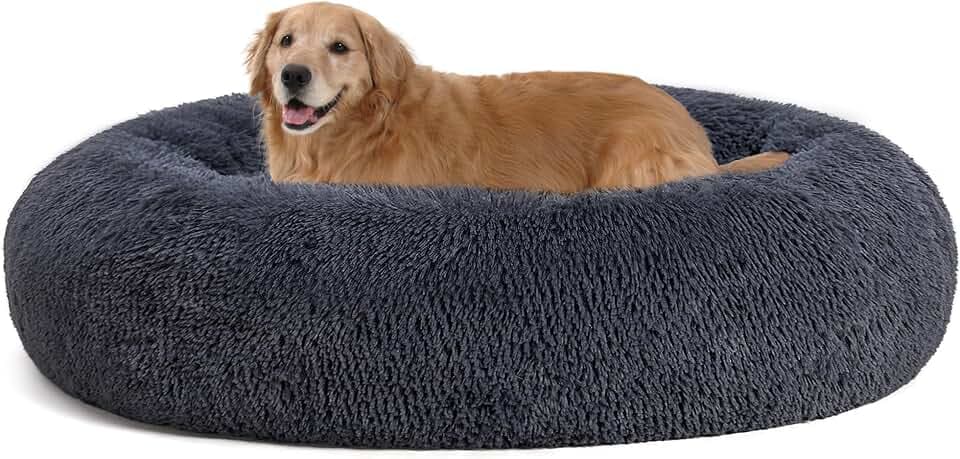 HMTOPE Orthopädisches Hundebett Grosse Hunde, Donut Kissen Waschbar, Ø120cm