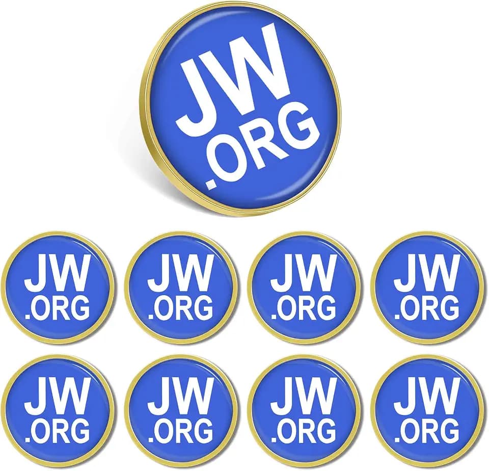 20/50/100Pack Jehovah's Witnesses - Round Blue Jw.org Lapel Pins Bulk - Brooch Badge Pin for Men Women Clothes Bags Hats