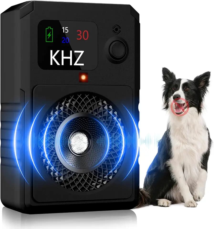 Anti Bell Gerät Hunde, 3 Modi Antibell Ultraschall Gerät, 50 Fuß Stopp Hundebell Gerät, IPX4 Wasserdichtes Anti-Bell-Mittel für Hunde das Training Großer Kleiner Hunde im Freien Innenbereich Antibell