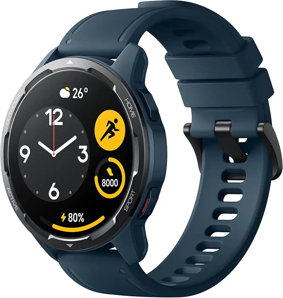 Xiaomi Watch S1 Active Ocean Blue + USB-C Cable 1m White, AMOLED HD 1.43 Zoll, unterstützt bis zu 19 professionelle Trainingsmodi, integriertes NFC, Wasserfestigkeit, Ocean Blue