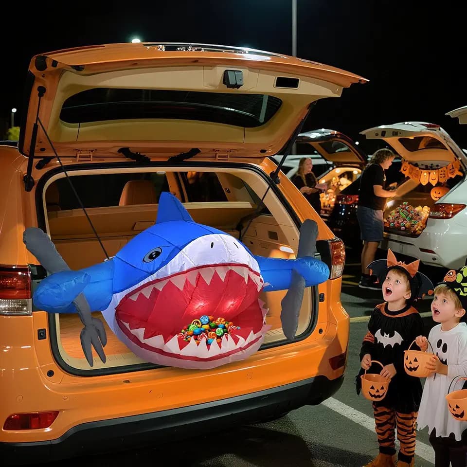 Epocheno Halloween Trunk or Treat Car Decorations Kit, Shark-Themed