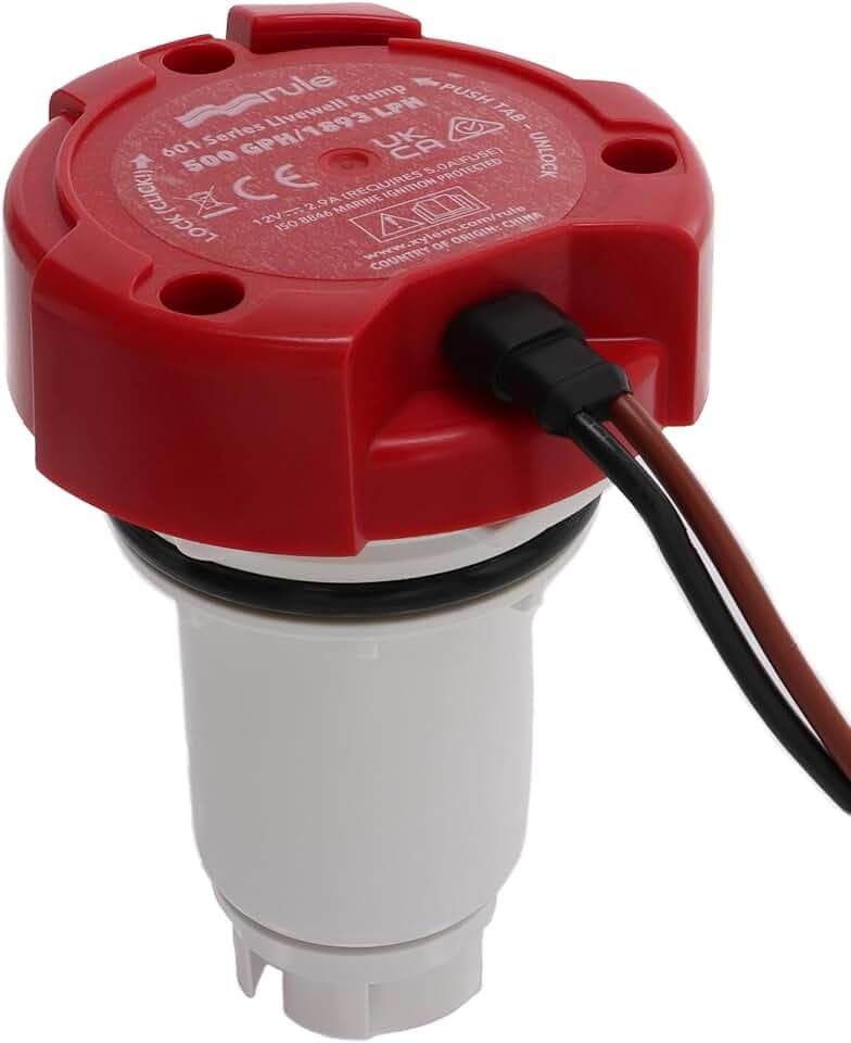Rule 65DR, Livewell Pump, Replacement Motor Cartridge, 500 GPH, 12V