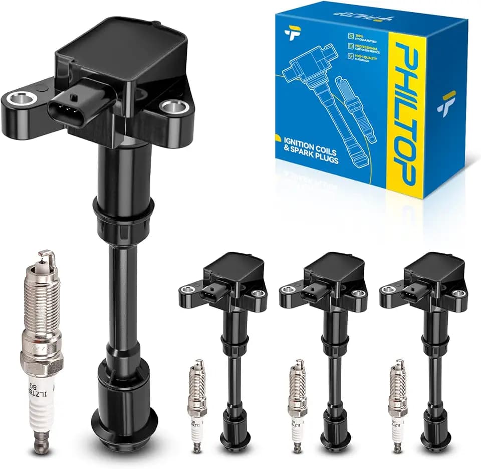 PHILTOP UF674 Ignition Coil Pack and Spark Plug Kit Fit for Ford Escape