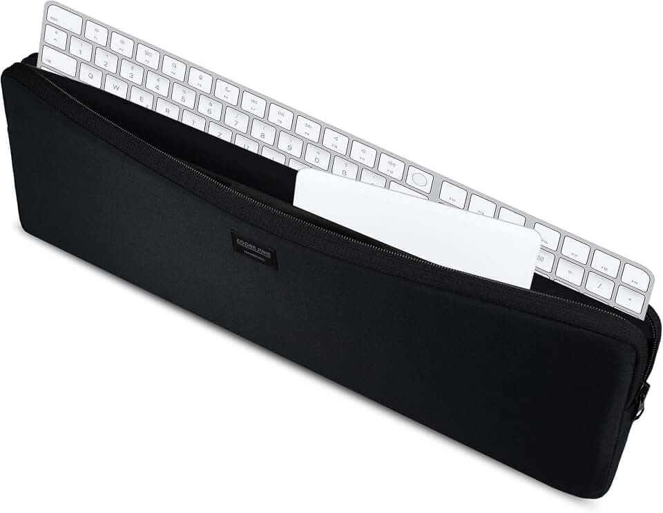 Adore June Hülle Keeb Combine kompatibel mit Magic Keyboard mit Ziffernblock und Magic Trackpad 2, Hochwertige Tastatur-Tasche aus robustem Material, Schwarz