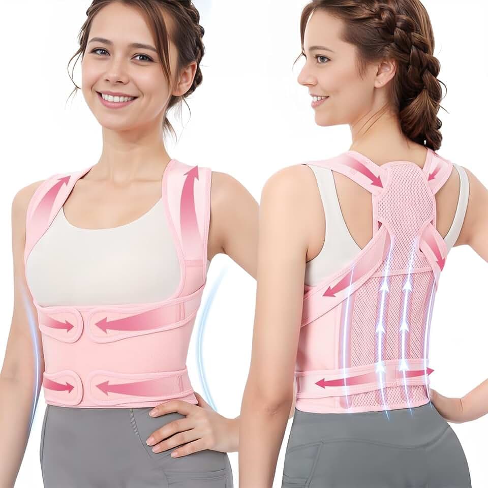 Gerader Rücken Geradehalter, Haltungskorrektur Rücken Damen und Herren,Verstellbare Rückenstützgürtel Back Support Corrector,Rückenstrecker für Linderung Rückenschmerzen,Taille-S(23.6"-31.5")