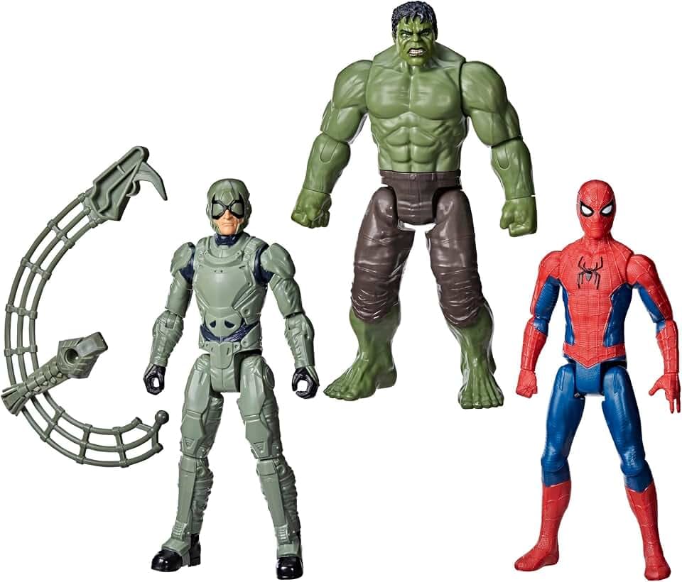 Marvel Spider-Man: Brand New Day Titan Series Spider-Man, Hulk, Marvel’s Scorpion Action Figure 3-Pack, Super Hero Toys and Figures for Kids, Ages 4+ (Amazon Exclusive)