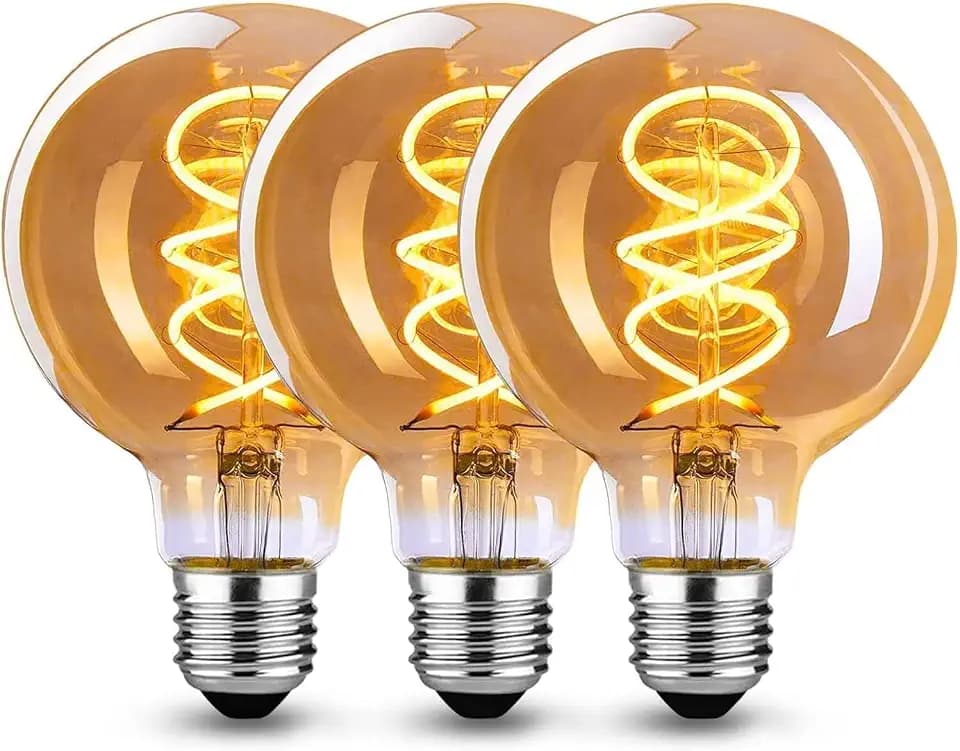 Edison Vintage Glühbirne E27, E27 LED Vintage Dimmbar G80 4W Retro Glühbirne LED Filament Lampe Warmweiß Ideal für Nostalgie und Retro Beleuchtung im Haus Café Bar,Bernstein-3 Stück(YHS3PBT1)