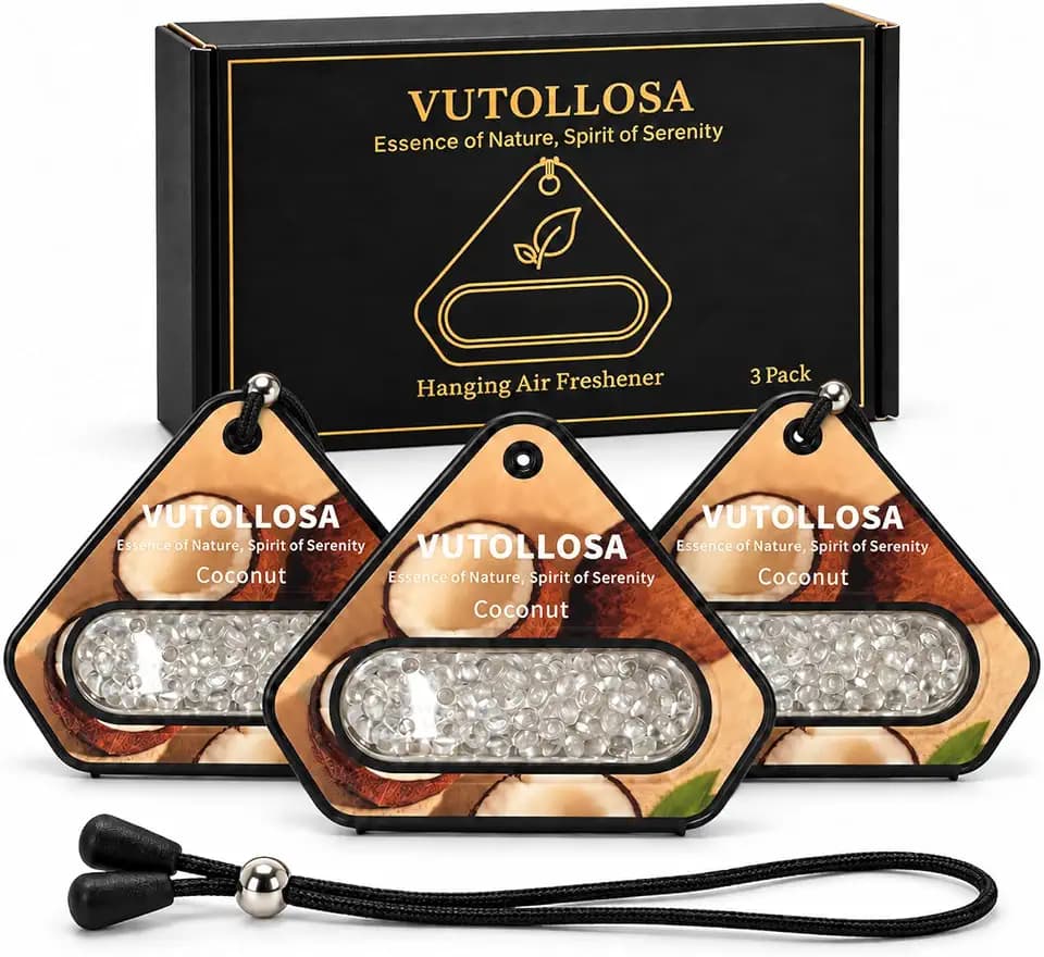 Hanging Car Air Freshener Gift Set, Coconut Scent, 3 Pack