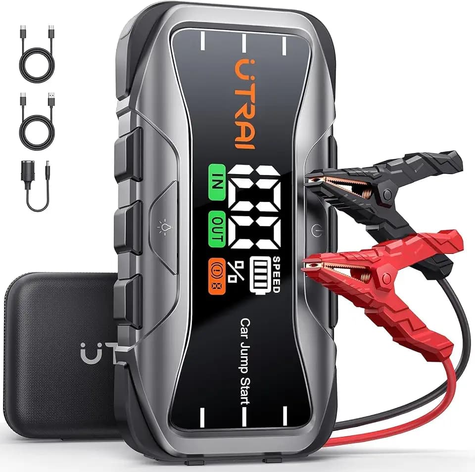 UTRAI 8000A 12V Car Jumper Starter Portable, 27000mAh 65W Fast Charging