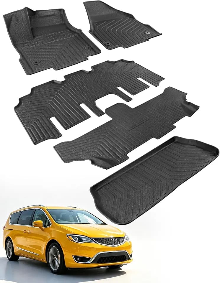 Car Floor Mats for Chrysler Pacifica/Voyager 2017-2026 7/8 Seats (Gas Only)