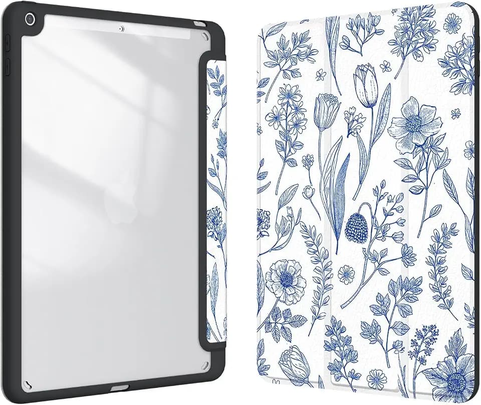 Case for iPad 9th/8th/7th Generation 10.2 inch, Blue Flower