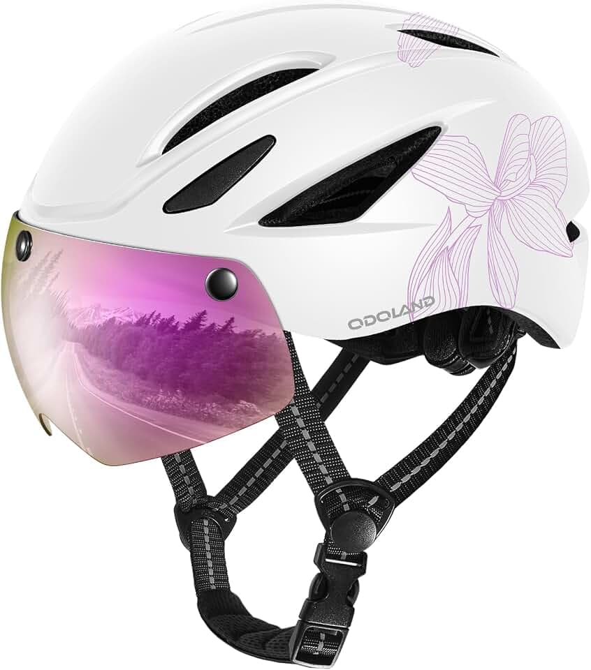 Odoland Adult Bike Helmet with Magnetic Sun Visor for Men Women for Cycling