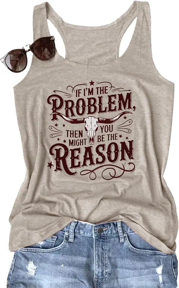 Graphic Tees for Women Summer Tank Tops Vacation Outfits for Women Country Concert Tops Summer Racer Back Tank Tops