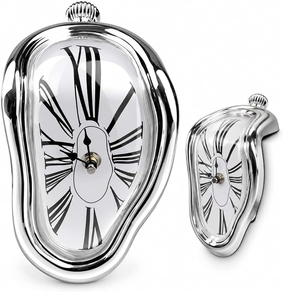 Schmelzende Uhr,Lautlos Salvador Dali Uhr,Tischuhren Modern Schmelzende Uhr Deko für dekoratives Zuhause,Büro,Regal,Schreibtisch,Tisch