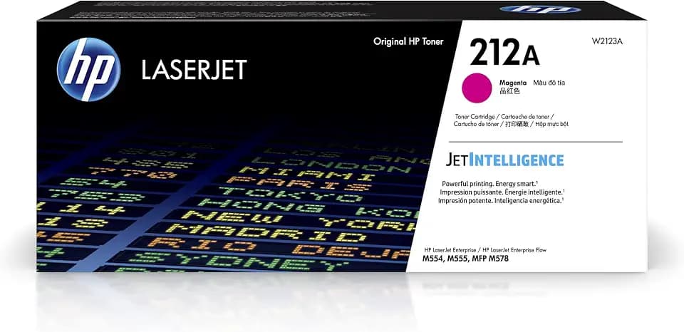 HP 212A Magenta Toner Cartridge Printers | Works with Color LaserJet Enterprise M554, M555 Series; Color LaserJet Enterprise MFP M578 Series | W2123A