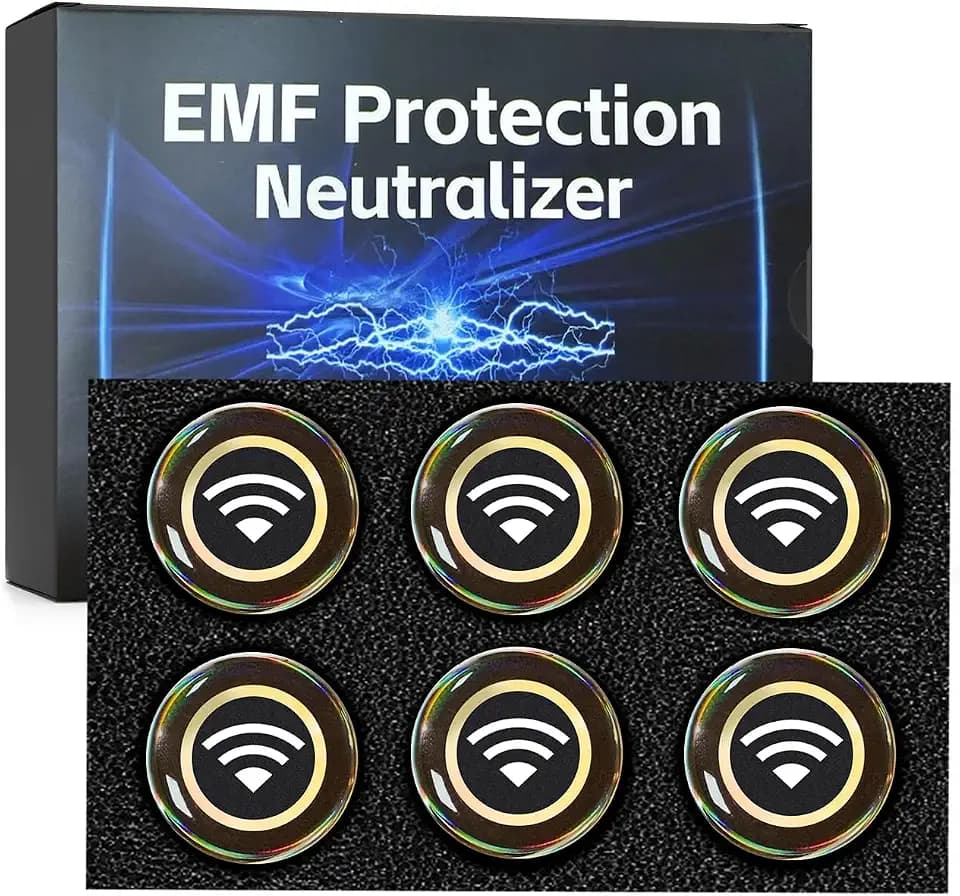 6 Pieces Blocker Protection Neutralizers Stickers for Cell Phones Tablets Laptops Computer WiFi Printer TV Electronic Devices Black