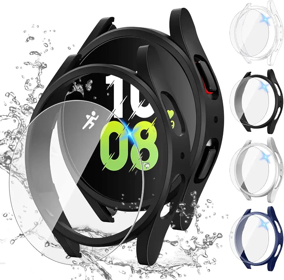 Tensea 4+4PACK for Samsung Galaxy Watch 5/4 Screen Protector & Case 44mm